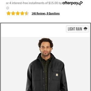 Men's Black Carhartt Rain Jacket